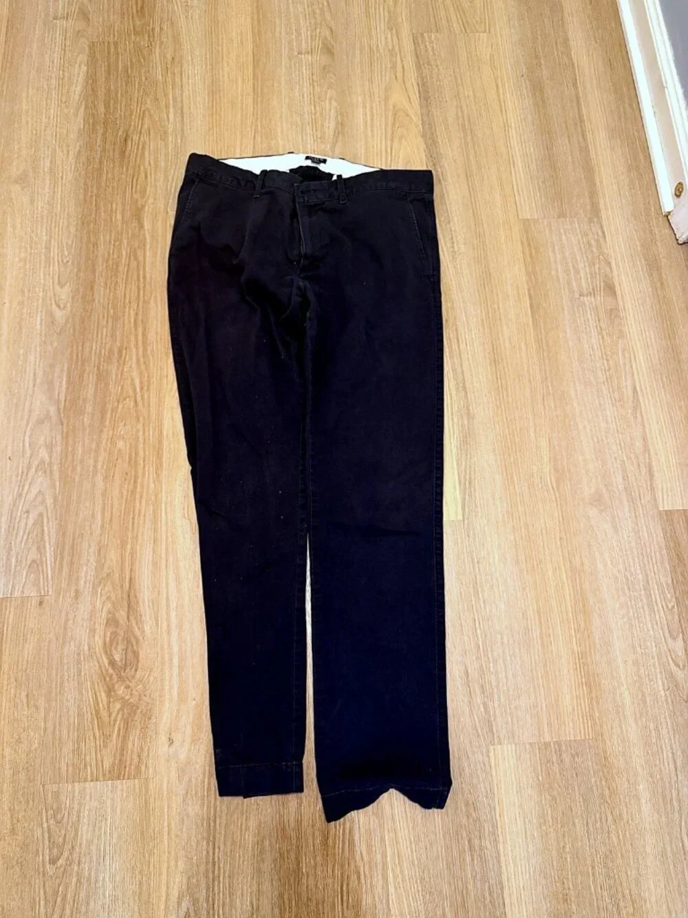 J.Crew Flex Slim Fit Chino Pants Mens 34x32 Navy Blue Stretch Cotton Flat Front
